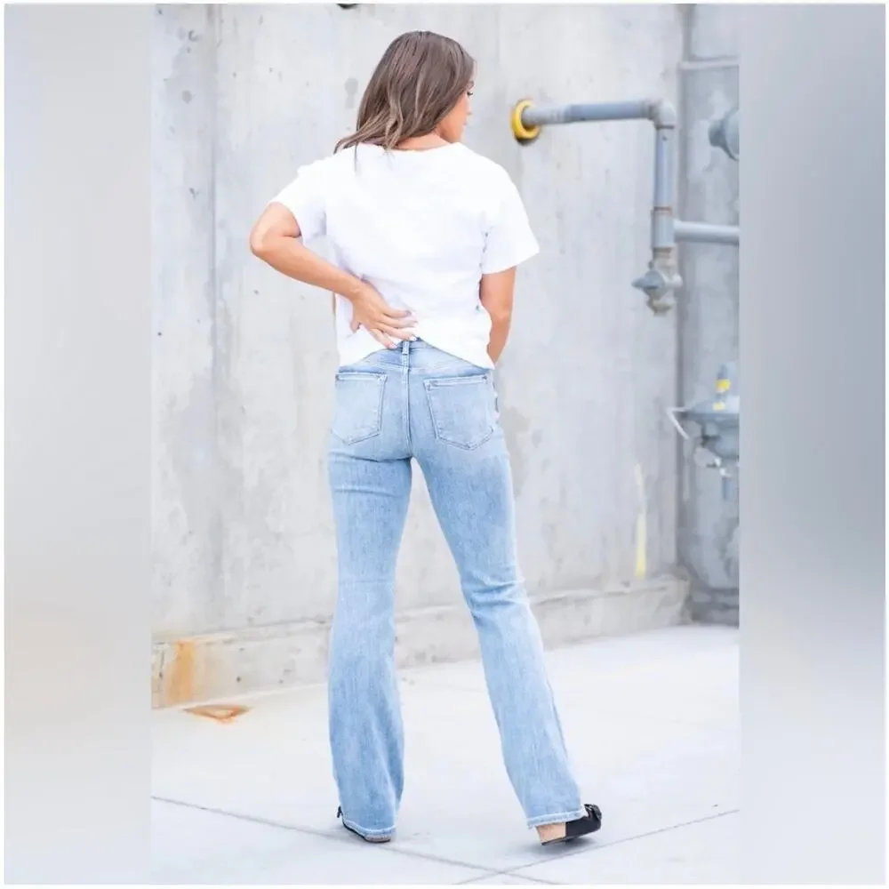 Judy Blue Jeans Womens 28 Rock Springs Mid Rise Boot Cut Western Bohemian Boho